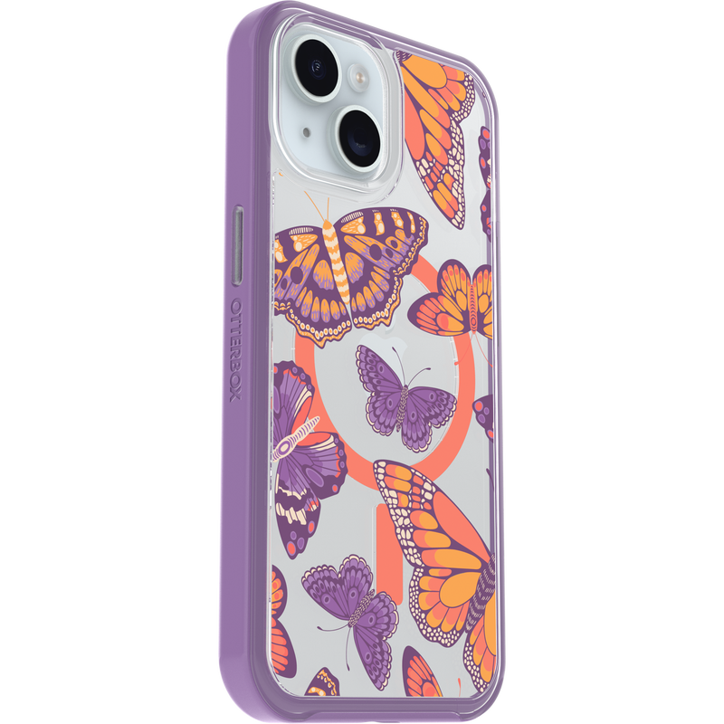 product image 3 - iPhone 13, iPhone 14 und iPhone 15 Hülle Symmetry Series Clear für MagSafe Fluttering Flora