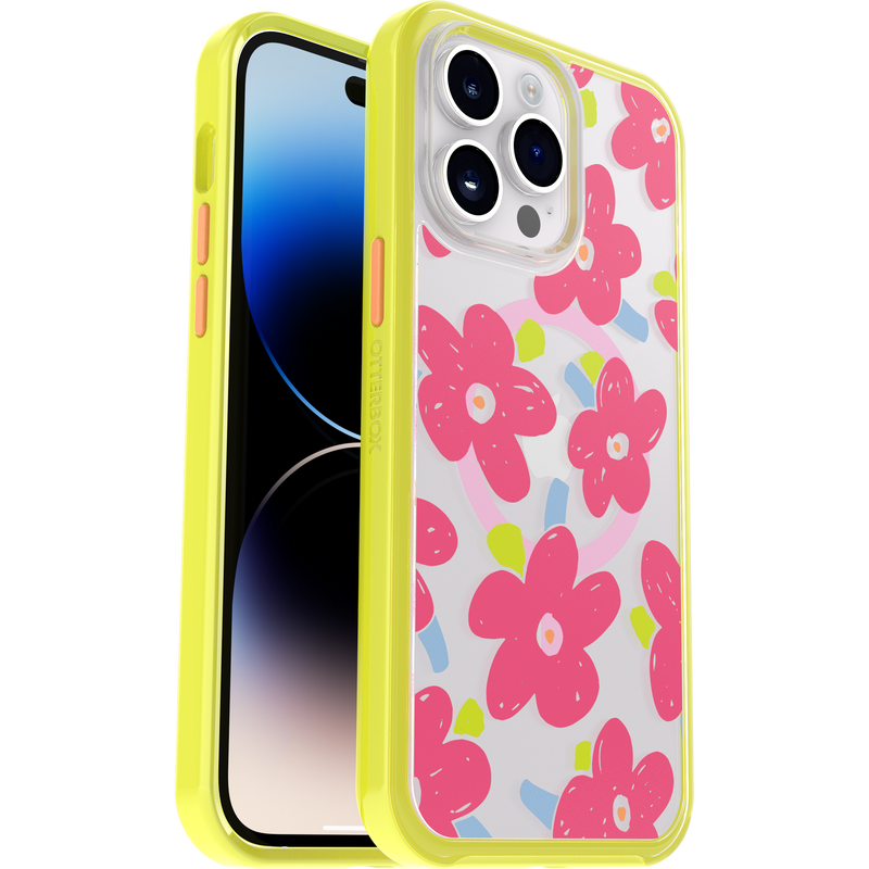 product image 1 - Coque iPhone 14 Pro Max Symmetry Series Clear pour MagSafe Fluttering Flora