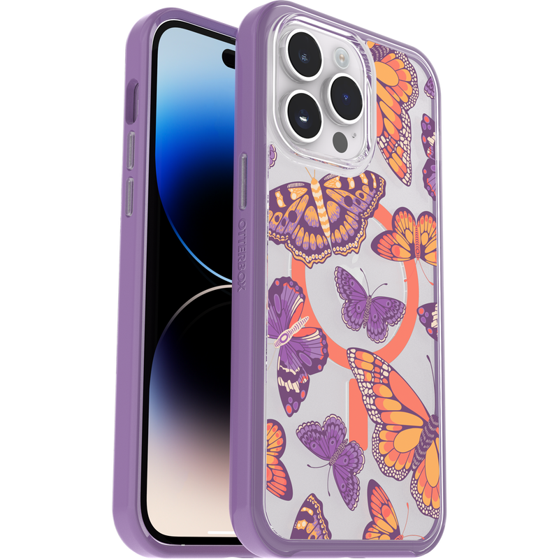 product image 1 - Coque iPhone 14 Pro Max Symmetry Series Clear pour MagSafe Fluttering Flora