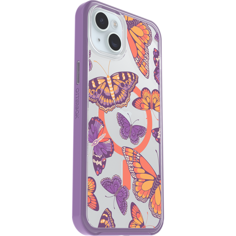 product image 3 - iPhone 14 Plus und iPhone 15 Plus Hülle Symmetry Series Clear für MagSafe Fluttering Flora