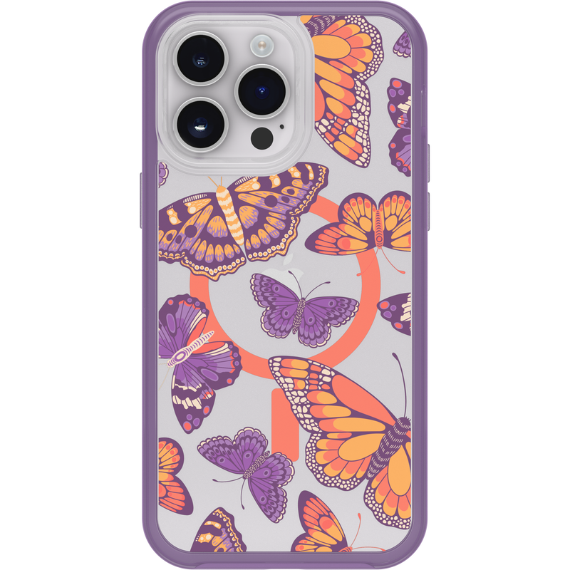 product image 2 - Coque iPhone 14 Pro Max Symmetry Series Clear pour MagSafe Fluttering Flora