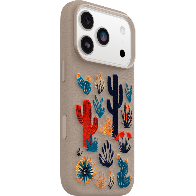 product image 2 - Coque iPhone 17 Pro Symmetry Series Cactus Leather Embroidery