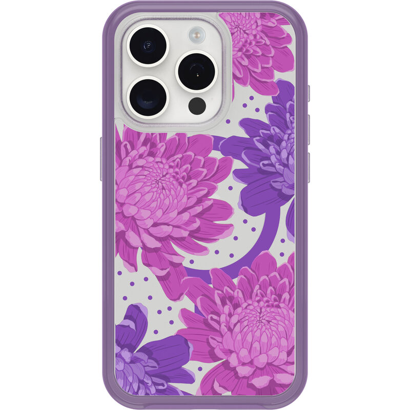 product image 2 - Coque iPhone 15 Pro Symmetry Series Clear pour MagSafe Fluttering Flora