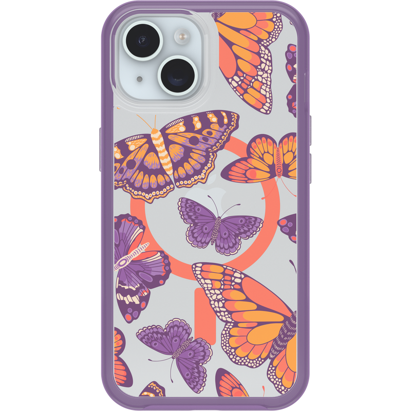 product image 2 - iPhone 13, iPhone 14 und iPhone 15 Hülle Symmetry Series Clear für MagSafe Fluttering Flora