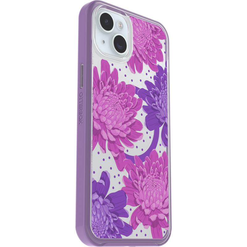 product image 3 - iPhone 14 Plus en iPhone 15 Plus Hoesje Symmetry Series Clear voor MagSafe Fluttering Flora
